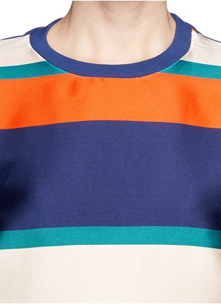 Detail View - Click To Enlarge - MSGM - Stripe front cotton terry sweatshirt