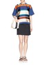 Figure View - Click To Enlarge - MSGM - Stripe front cotton terry sweatshirt