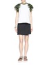 Figure View - Click To Enlarge - MSGM - Mesh floral lace sleeve top