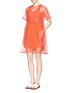 Figure View - Click To Enlarge - MSGM - Mesh layer smock dress