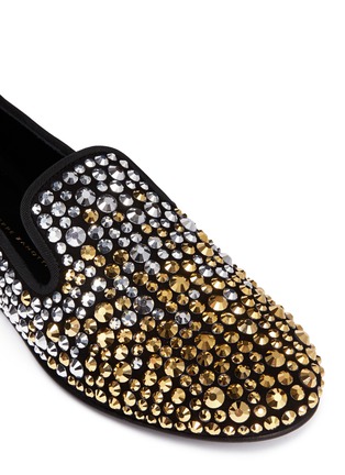 Detail View - Click To Enlarge - 73426 - 'Dalila' crystal suede loafers