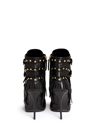 Back View - Click To Enlarge - 73426 - 'Yvette' fringe stud leather boots