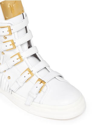 Detail View - Click To Enlarge - 73426 - 'London' fringe stud leather sneakers
