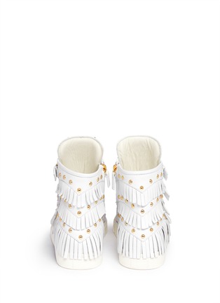 Back View - Click To Enlarge - 73426 - 'London' fringe stud leather sneakers