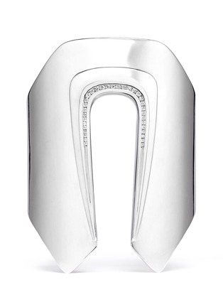 Main View - Click To Enlarge - LYNN BAN - Double edge diamond silver cuff