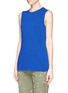 Front View - Click To Enlarge - VINCE - Silk georgette back yoke jersey tank top