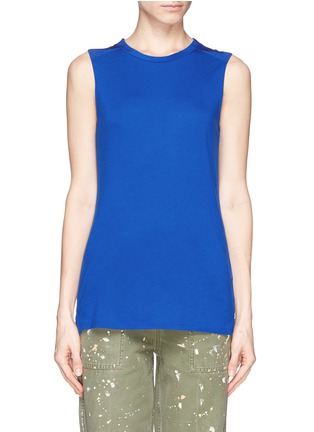 Main View - Click To Enlarge - VINCE - Silk georgette back yoke jersey tank top