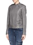 Front View - Click To Enlarge - VINCE - Quilted leather jacket