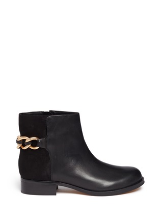 Main View - Click To Enlarge - SAM EDELMAN - 'Chester' chain leather and suede boots