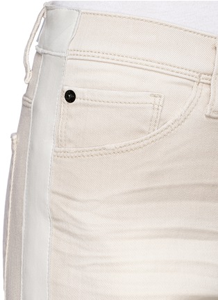 Detail View - Click To Enlarge - EACH X OTHER - Leather trim boyfriend jeans