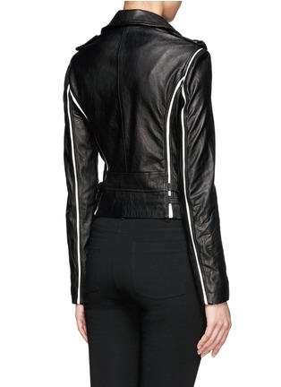 Back View - Click To Enlarge - IRO - Contrast piping leather biker jacket