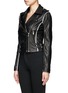 Front View - Click To Enlarge - IRO - Contrast piping leather biker jacket