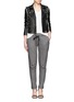 Figure View - Click To Enlarge - IRO - Contrast piping leather biker jacket