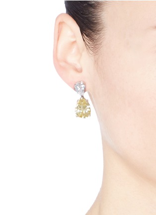 Figure View - Click To Enlarge - CZ BY KENNETH JAY LANE - Pear cut cubic zirconia drop earrings