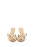 Front View - Click To Enlarge - CHARLOTTE OLYMPIA - 'Lola' knotted bow lamé sandals