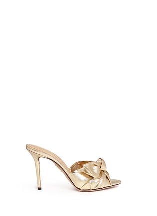 Main View - Click To Enlarge - CHARLOTTE OLYMPIA - 'Lola' knotted bow lamé sandals