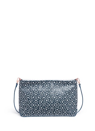 Detail View - Click To Enlarge - MISCHA - Hexagon print coated canvas crossbody clutch