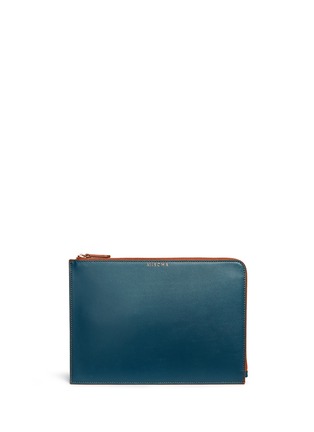 Main View - Click To Enlarge - MISCHA - 'Monogram' leather folio pouch