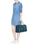 Figure View - Click To Enlarge - MISCHA - 'Overnighter' hexagon print coated canvas duffle bag
