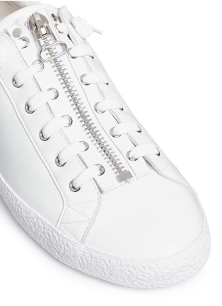 Detail View - Click To Enlarge - ASH - 'Nirvana' mirror star patch leather zip sneakers