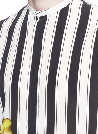 Detail View - Click To Enlarge - HAIDER ACKERMANN - Stripe bleach print silk shirt