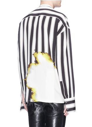 Back View - Click To Enlarge - HAIDER ACKERMANN - Stripe bleach print silk shirt