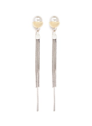 Main View - Click To Enlarge - VENNA - Glass pearl tassel drop jacket earrings