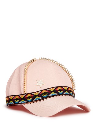 Main View - Click To Enlarge - VENNA - Stud star tribal embroidered baseball cap