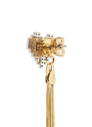 Detail View - Click To Enlarge - VENNA - Glass crystal heart tassel drop jacket earrings