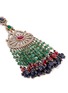 Detail View - Click To Enlarge - AISHWARYA - Diamond pavé sapphire ruby emerald fringe earrings