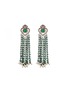Main View - Click To Enlarge - AISHWARYA - Diamond emerald pearl fringe earrings