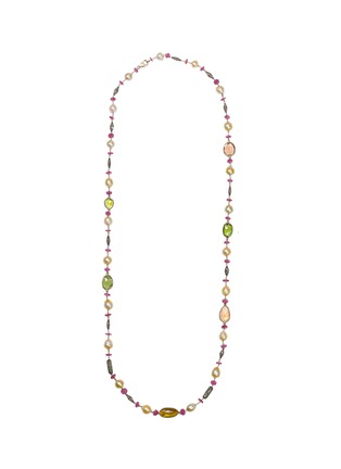 Main View - Click To Enlarge - AISHWARYA - Diamond gemstone gold alloy station necklace