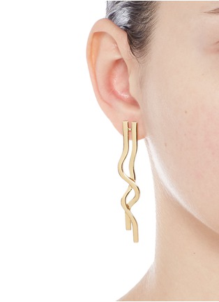Figure View - Click To Enlarge - ELIZABETH AND JAMES - 'Sueno' gold plated wavy earrings