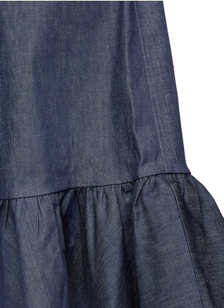 Detail View - Click To Enlarge - SHUSHU/TONG - Ruffle cuff cropped wide leg denim pants