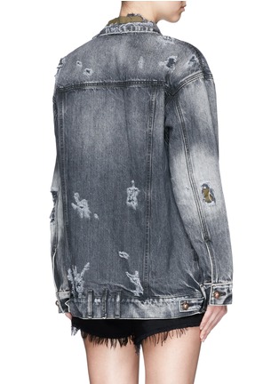 Back View - Click To Enlarge - 72877 - 'Chitra' distressed cotton denim jacket