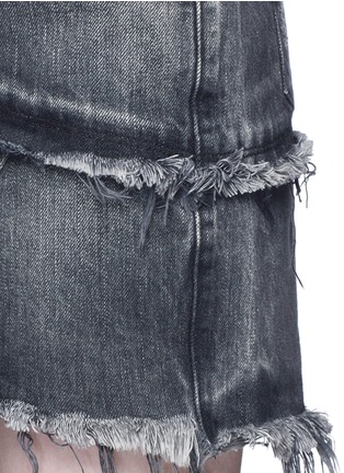 Detail View - Click To Enlarge - 72877 - 'Elseya' asymmetric overlay frayed denim skirt