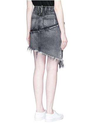 Back View - Click To Enlarge - 72877 - 'Elseya' asymmetric overlay frayed denim skirt
