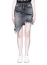 Main View - Click To Enlarge - 72877 - 'Elseya' asymmetric overlay frayed denim skirt