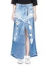 Main View - Click To Enlarge - 72877 - 'Manani' distressed patchwork vintage denim skirt