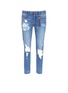 Main View - Click To Enlarge - 72877 - 'Savanna' distressed ripped knit patch cropped jeans