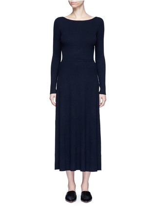 Main View - Click To Enlarge - ELIZABETH AND JAMES - 'Caden' tie back rib knit dress