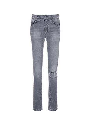 Main View - Click To Enlarge - CURRENT/ELLIOTT - 'The Fling' knee slit cropped boyfriend jeans