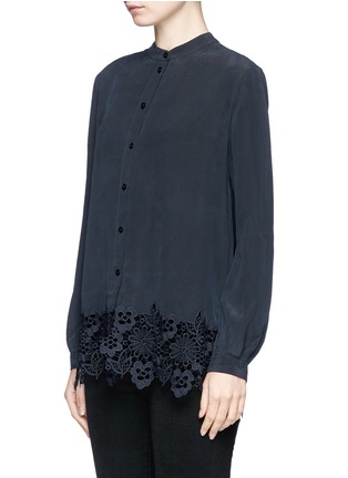 Front View - Click To Enlarge - EQUIPMENT - 'Henri' lace hem silk shirt
