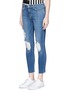 Front View - Click To Enlarge - L'AGENCE - 'The Marcelle' distressed cropped jeans