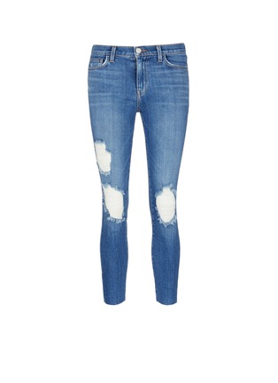 Main View - Click To Enlarge - L'AGENCE - 'The Marcelle' distressed cropped jeans