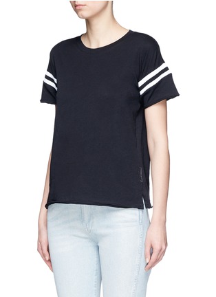 Front View - Click To Enlarge - RAG & BONE - Stripe panel Pima cotton T-shirt