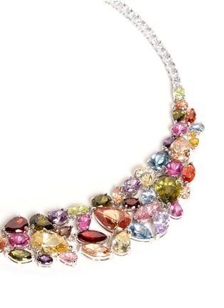 Detail View - Click To Enlarge - CZ BY KENNETH JAY LANE - 'Musi' rose petal zirconia gemstone necklace
