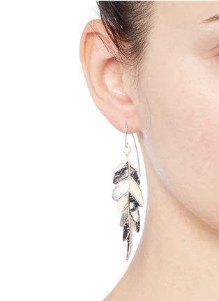 Figure View - Click To Enlarge - NIIN - 'Ajei' mixed shell feather drop earrings