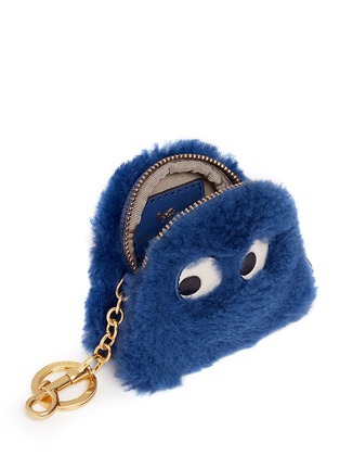 Detail View - Click To Enlarge - ANYA HINDMARCH - 'Ghost' shearling coin pouch