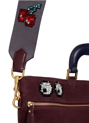 - ANYA HINDMARCH - 'Space Invaders Orsett' suede tote